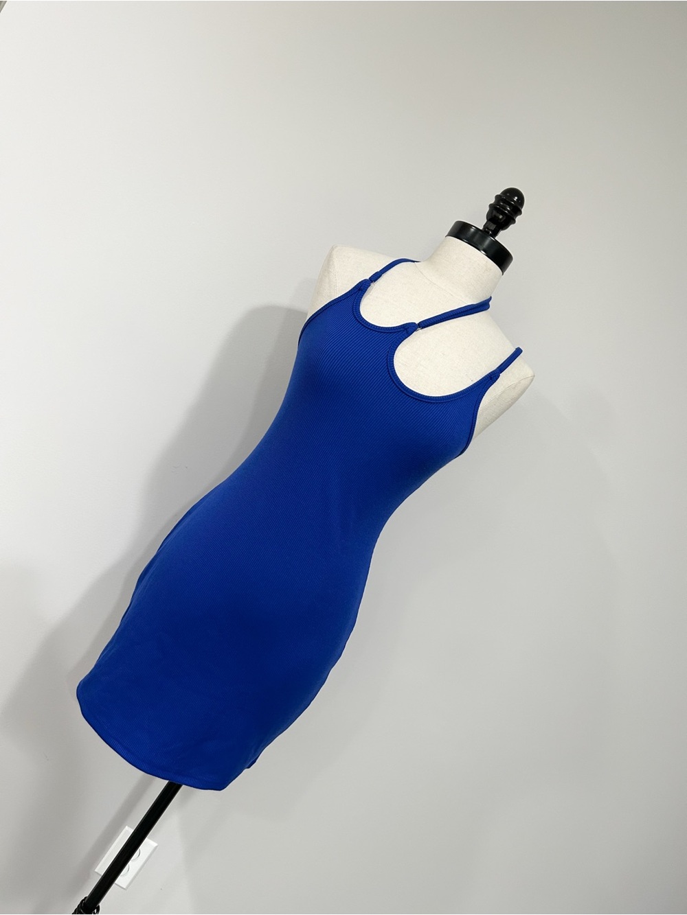 Princess Polly Royal Blue Ribbed Mini Tank Dress